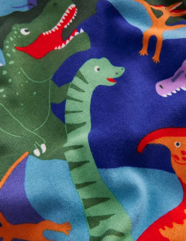 Printed Sweatshirt-Multi Dino Camo-Boden Fashion