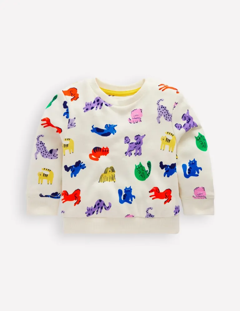 Printed Sweatshirt-Multi Spaced Rainbow Pets-Boden Best Sale
