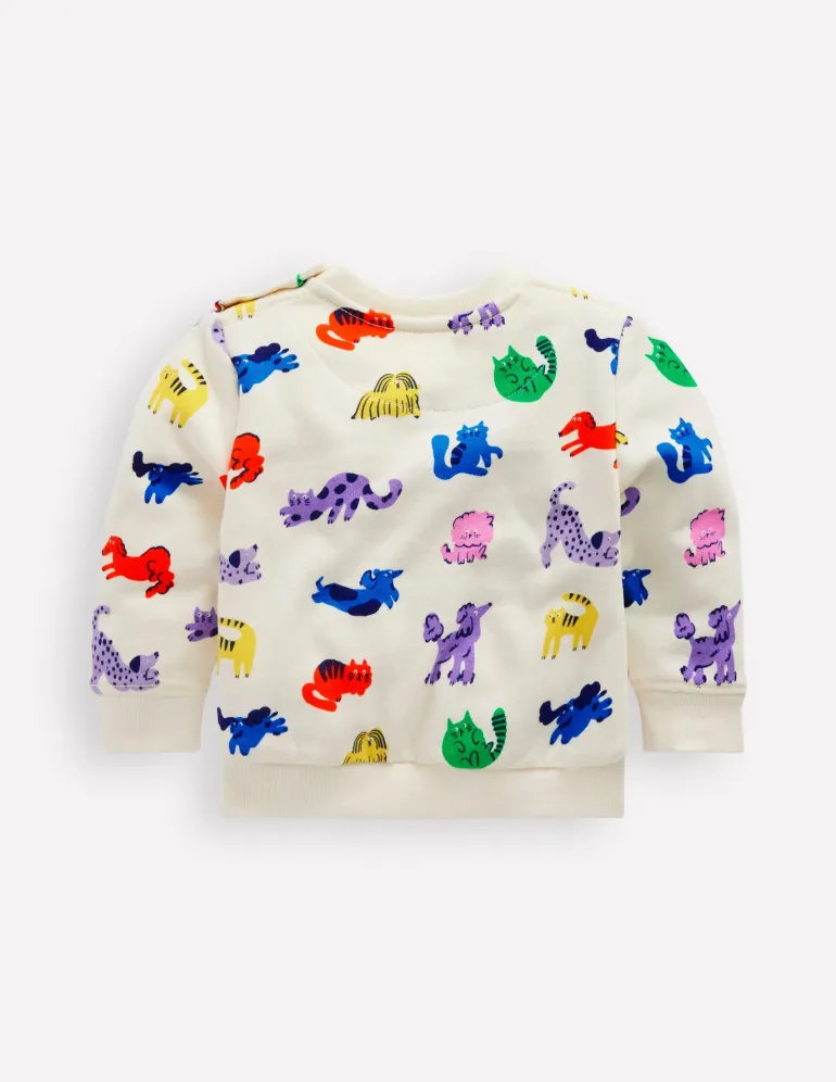 Printed Sweatshirt-Multi Spaced Rainbow Pets-Boden Best Sale