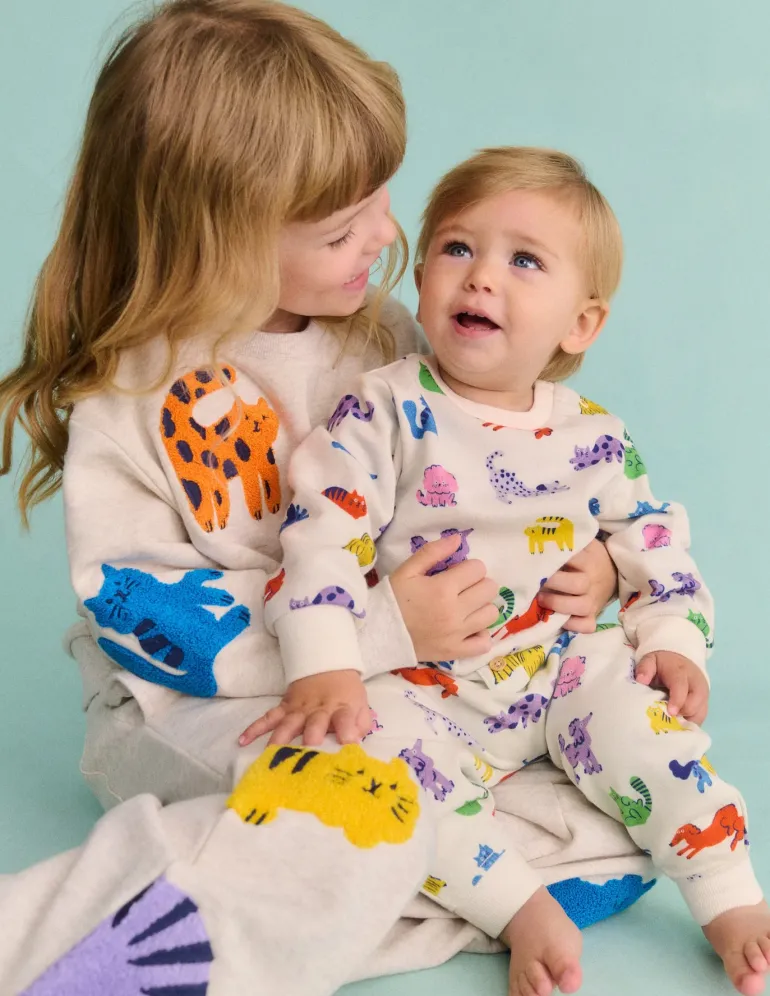 Printed Sweatshirt-Multi Spaced Rainbow Pets-Boden Best Sale