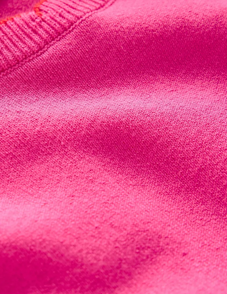 Pru Scallop Trim Sweater-Pink Peony-Boden Discount