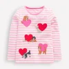 Puff Sleeve Applique T-shirt-Bubblegum Pink/ Ivory Pets-Boden Fashion