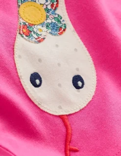 Puff Sleeve Applique T-shirt-Pink Lunar New Year Snake-Boden Cheap