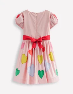 Puff Sleeve Heart Dress-Light Pink Hearts-Boden Best