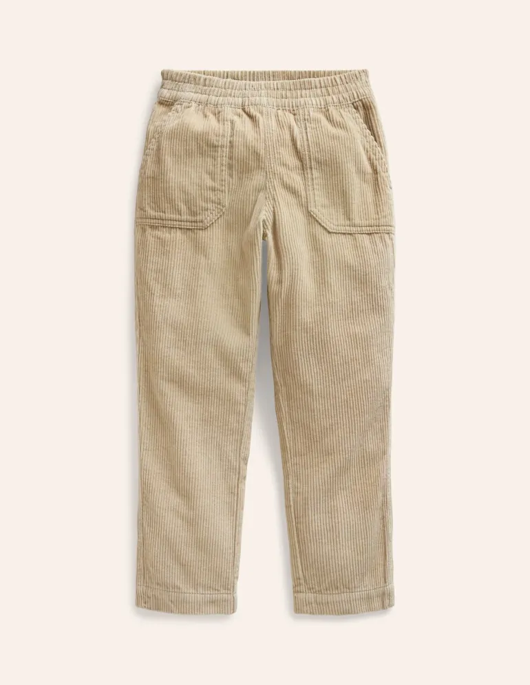 Pull-On Cord Trousers-Soft Stone-Boden Cheap