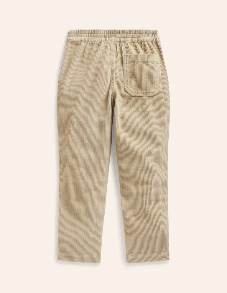 Pull-On Cord Trousers-Soft Stone-Boden Cheap