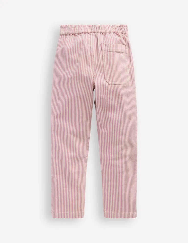 Pull-On Trouser-Pink Ticking-Boden Cheap