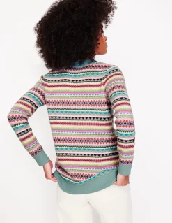 Quinn Boyfriend Cardigan-Blue, Heritage Fair Isle-Boden Online