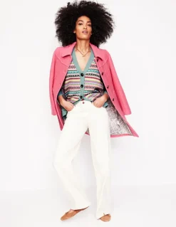 Quinn Boyfriend Cardigan-Blue, Heritage Fair Isle-Boden Online