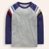 Raglan T-Shirt-Grey Marl/ Starboard Blue-Boden Outlet