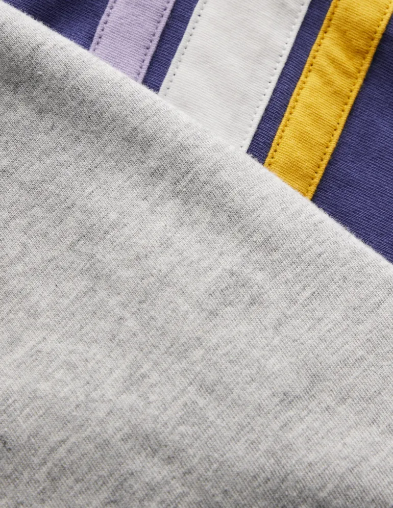 Raglan T-Shirt-Grey Marl/ Starboard Blue-Boden Outlet