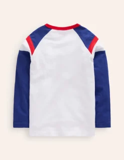 Raglan T-Shirt-Ivory/ Dazzling Blue-Boden Hot