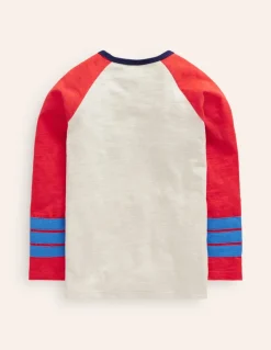 Raglan T-Shirt-Oatmeal Marl/ Sunset Orange-Boden Cheap