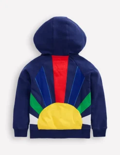 Rainbow Zip-Up Hoodie-Starboard Blue Sun Back-Boden Flash Sale