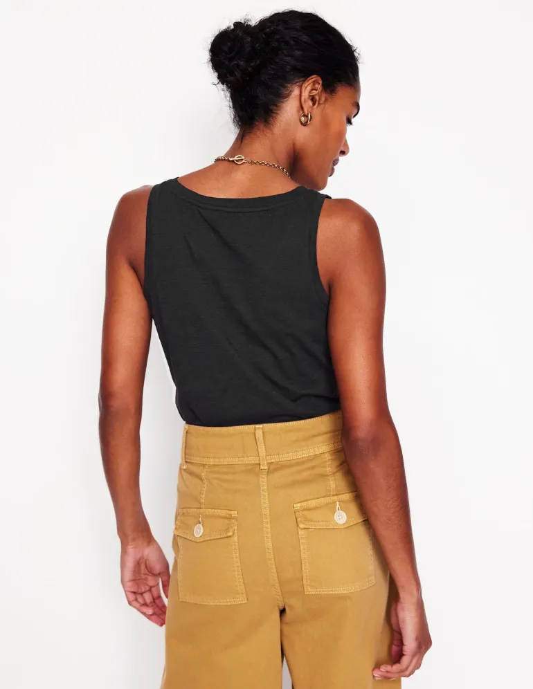 Regular V-Neck Slub Tank--Boden Online