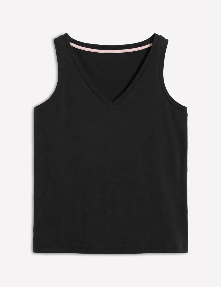 Regular V-Neck Slub Tank--Boden Online