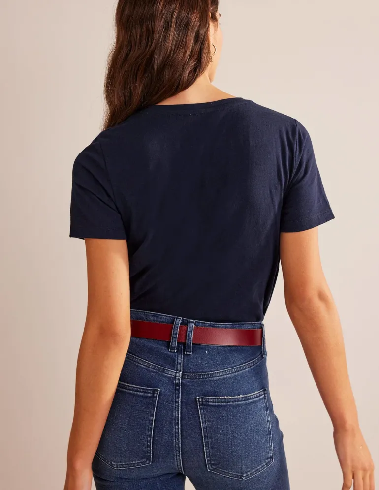 Regular V-Neck Slub T-shirt--Boden Discount