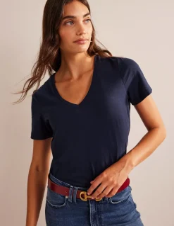 Regular V-Neck Slub T-shirt--Boden Discount