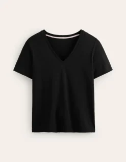 Regular V-Neck Slub T-shirt--Boden Best