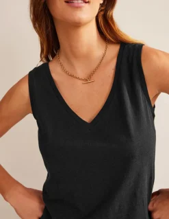 Regular V-neck Slub Vest--Boden Shop