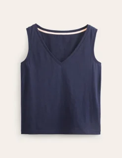 Regular V-neck Slub Vest--Boden Clearance