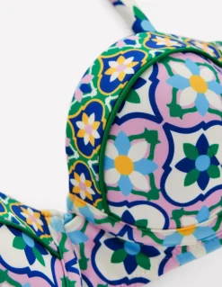 Rhodes Cup-Size Bikini Top-Multi, Floweret Tile-Boden Cheap