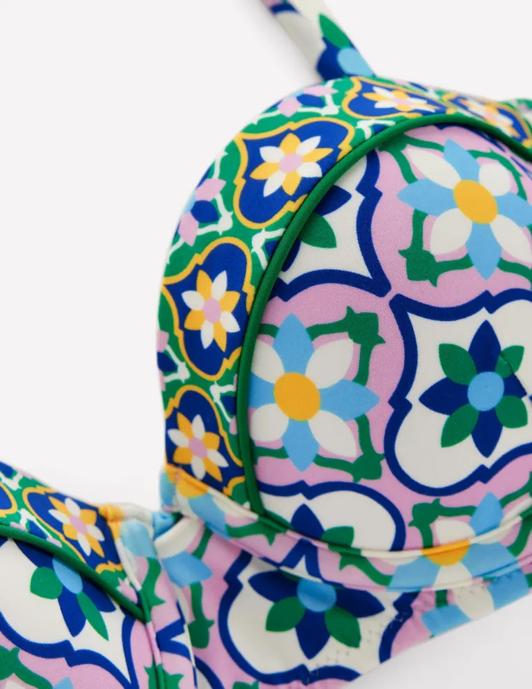 Rhodes Cup-Size Bikini Top-Multi, Floweret Tile-Boden Cheap