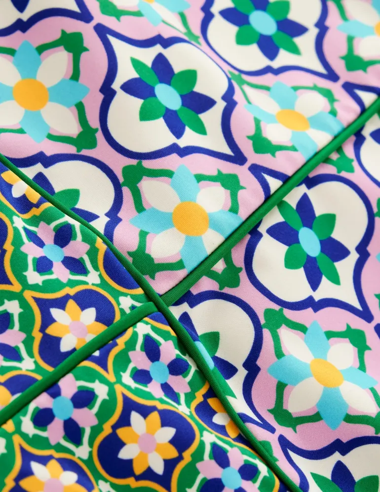 Rhodes Cup-Size Swimsuit-Multi, Floweret Tile-Boden Cheap