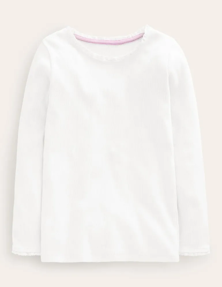 Ribbed Long Sleeve T-Shirt--Boden Clearance