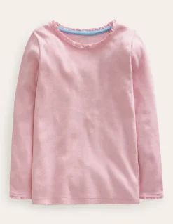 Ribbed Long Sleeve T-Shirt-French Pink-Boden New