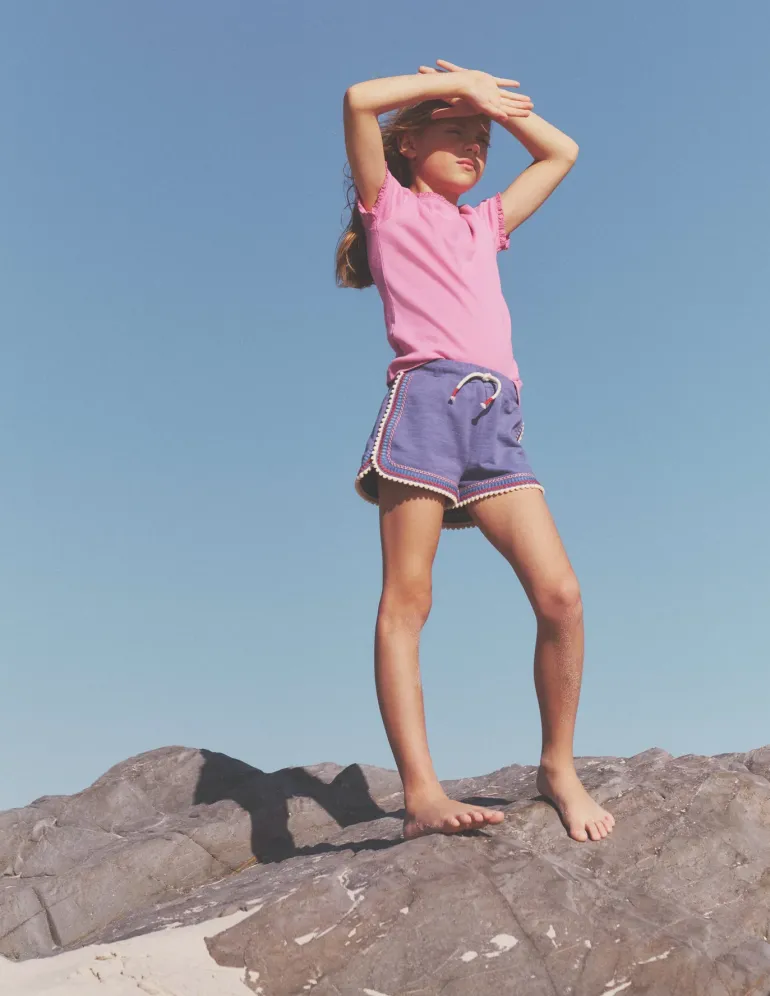 Ribbed Short Sleeve T-Shirt-Strawberry Ice-Boden Hot
