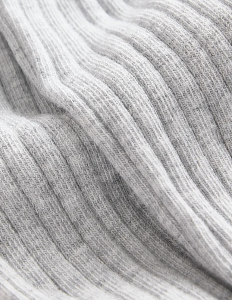 Ribbed Tights-Grey Marl-Boden Store