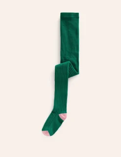 Ribbed Tights-Jewel Green-Boden Shop