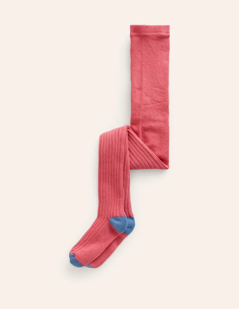 Ribbed Tights-Rose Petal Pink-Boden Online