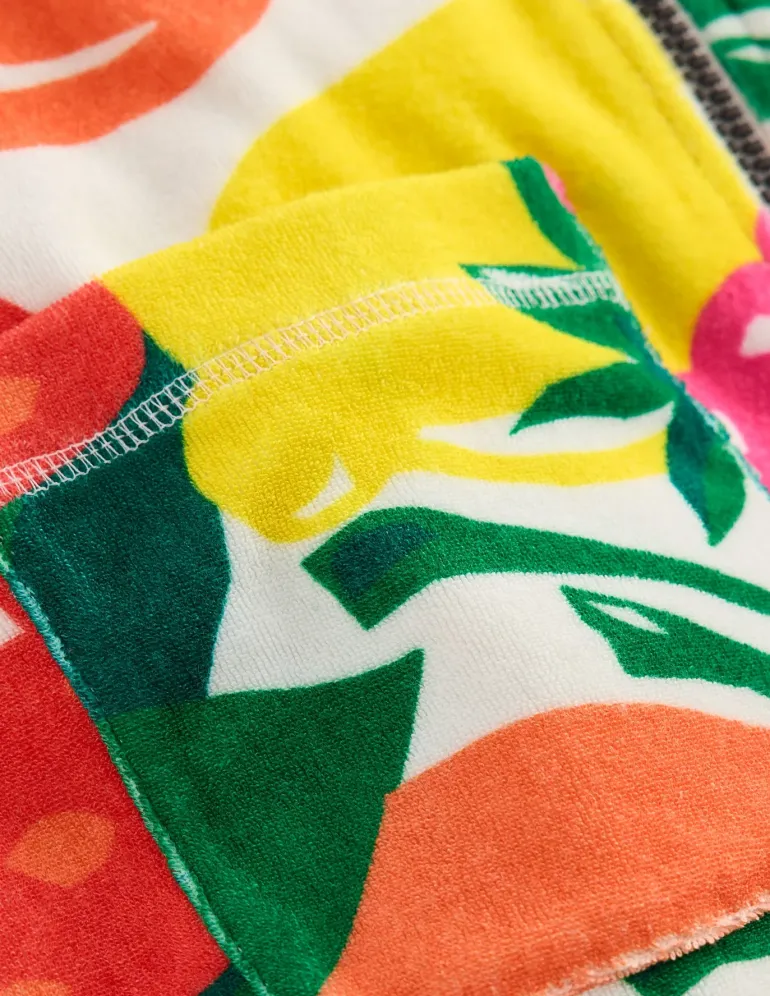 Romie Towelling Zip Throw-On-Multi Giant Fruit-Boden Clearance