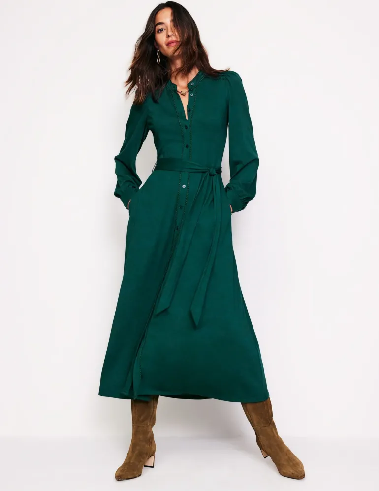 Rowena Trim Jersey Shirt Dress--Boden Flash Sale