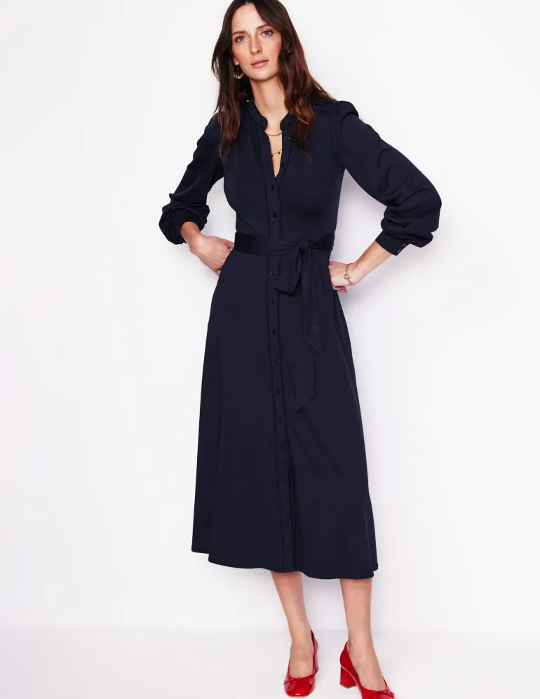 Rowena Trim Jersey Shirt Dress--Boden Discount