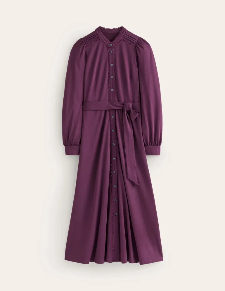 Rowena Trim Jersey Shirt Dress--Boden Clearance