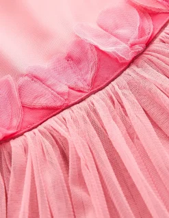 Ruffle Hem Tulle Dress-Vintage Pink-Boden Clearance