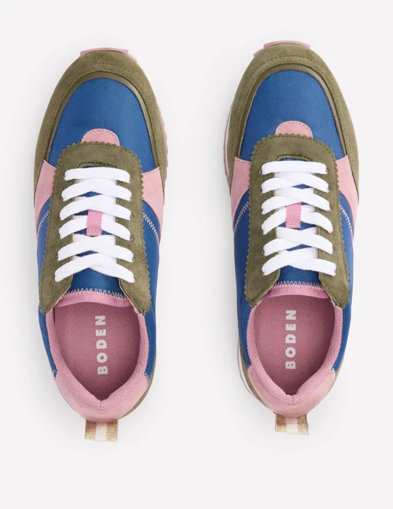 Runner Sneakers-Blue Colourblock-Boden Cheap