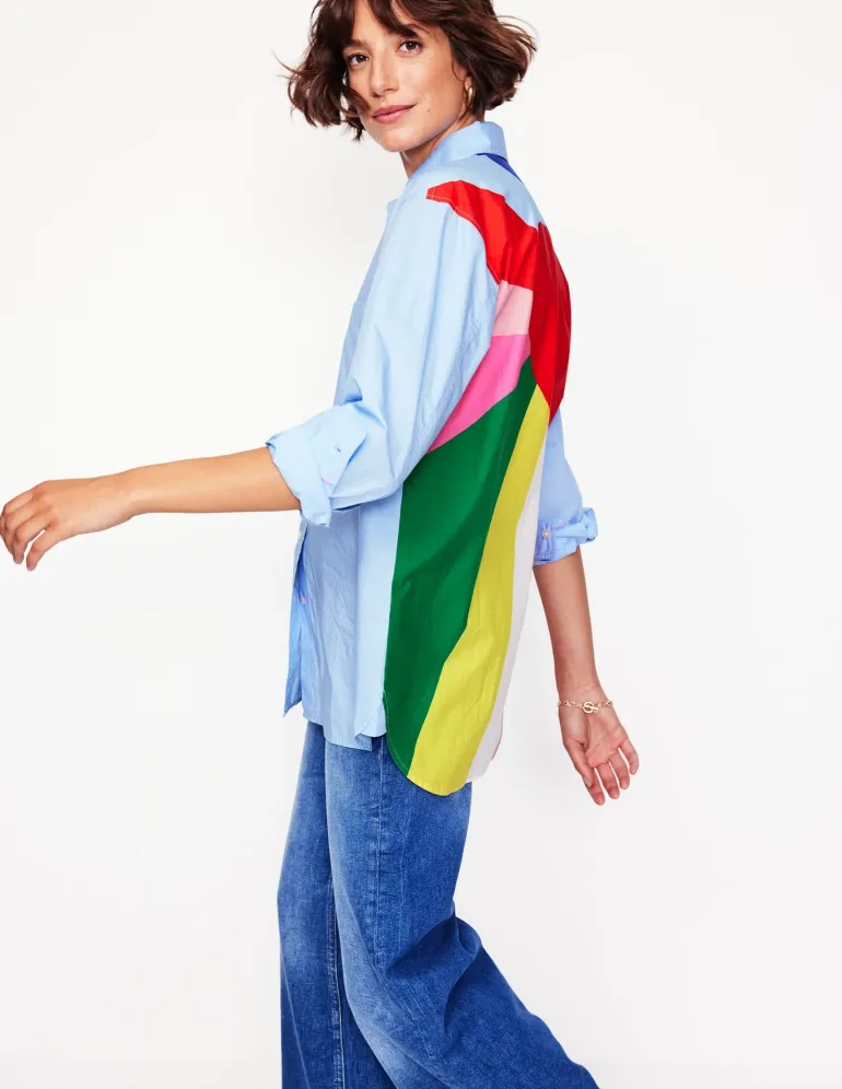 Sadie Relaxed Cotton Shirt-Multi, Heart Spectrum-Boden New