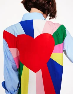 Sadie Relaxed Cotton Shirt-Multi, Heart Spectrum-Boden New