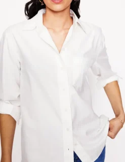Sadie Relaxed Cotton Shirt-White Oxford-Boden Online