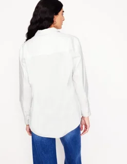 Sadie Relaxed Cotton Shirt-White Oxford-Boden Online