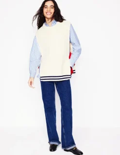 Sadie Relaxed Cotton Shirt-Rainbow Stripe Placement-Boden Sale