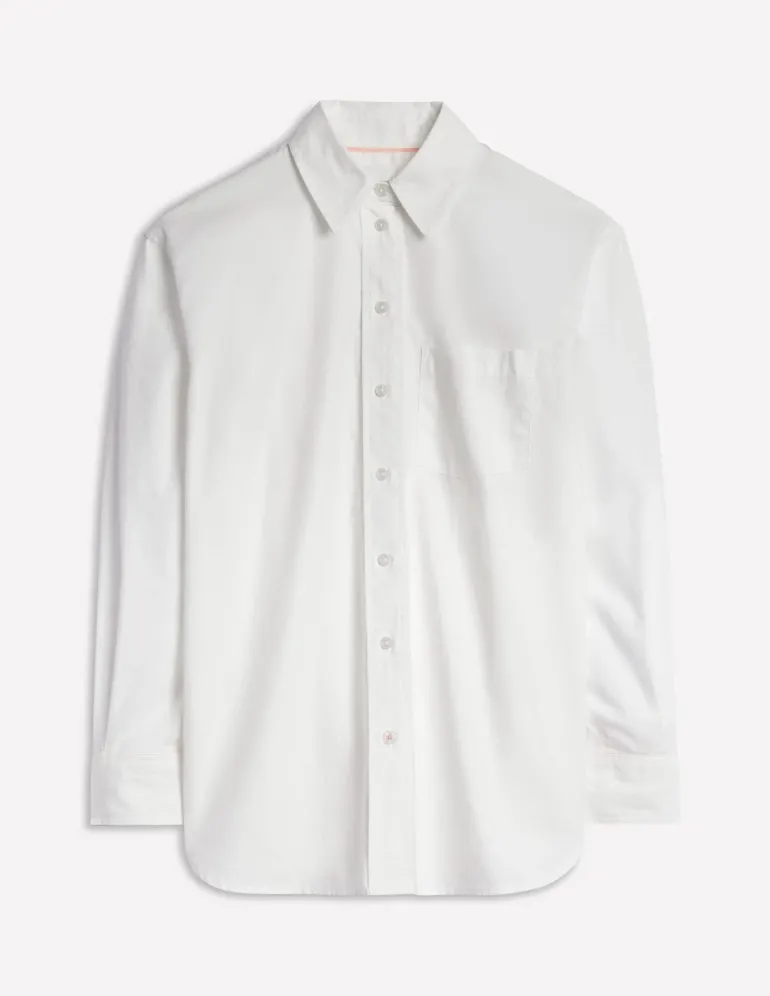 Sadie Relaxed Cotton Shirt-White Oxford-Boden Online