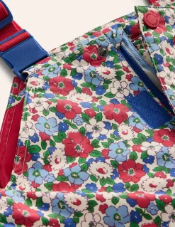 Salopette Waterproof Trousers-Glacier Blue Winter Floral-Boden Flash Sale