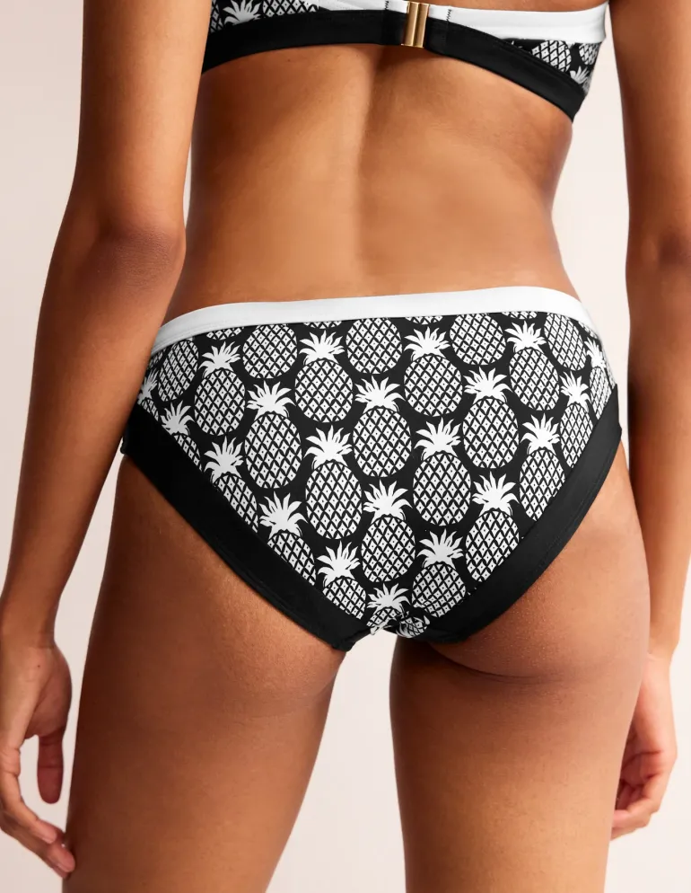 Santorini Bikini Bottoms-Black, Pineapple Geo-Boden Fashion