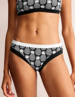 Santorini Bikini Bottoms-Black, Pineapple Geo-Boden Fashion