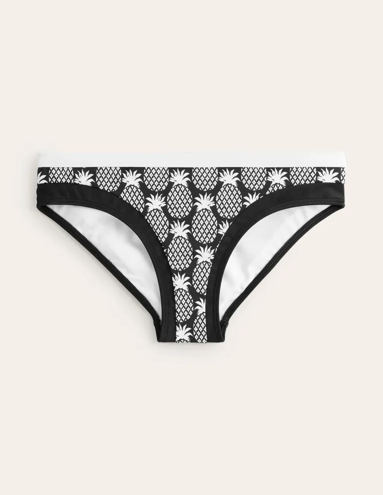Santorini Bikini Bottoms-Black, Pineapple Geo-Boden Fashion